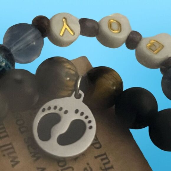 NIP New Dad Baby Boy Beaded Charm Bracelet - Picture 2 of 3